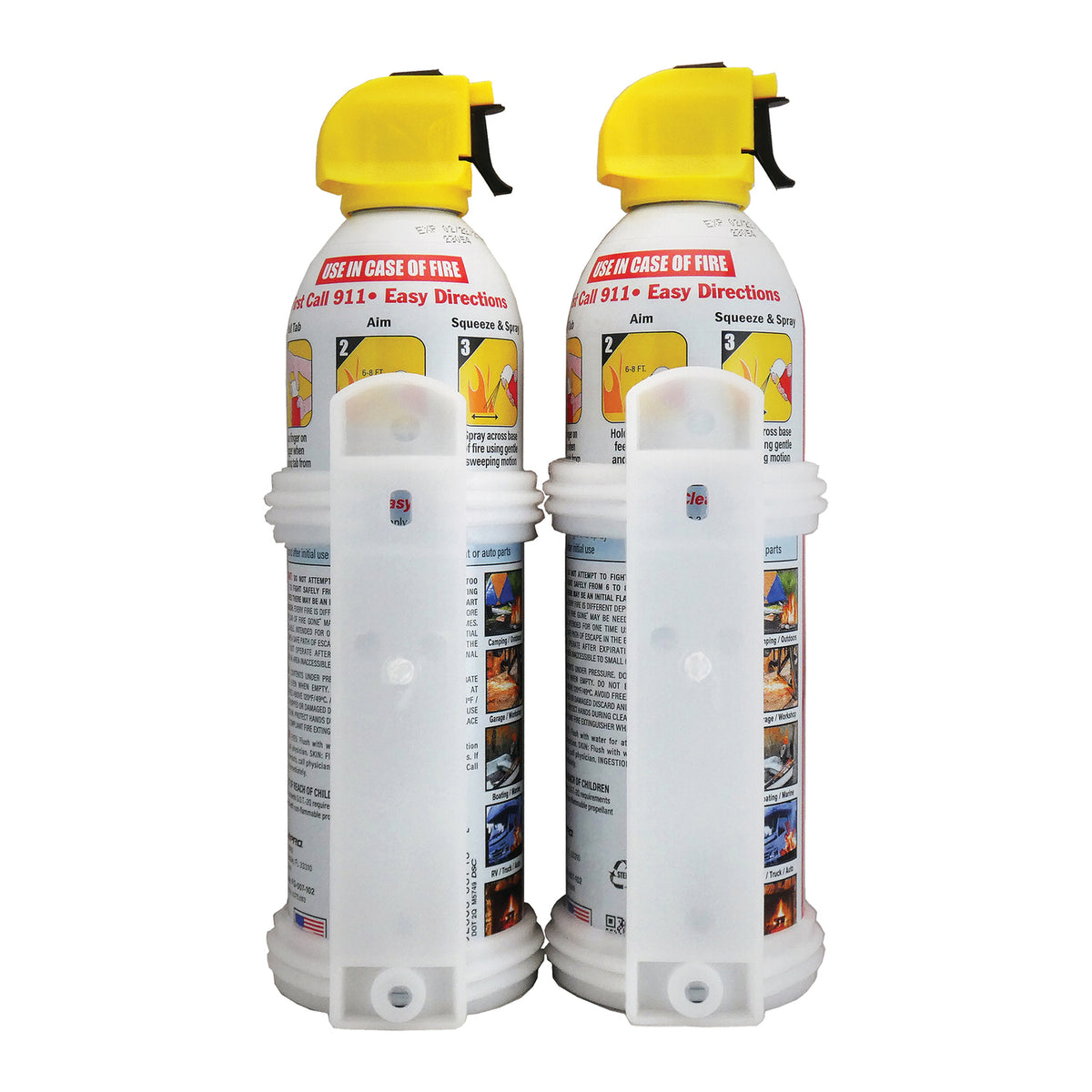 Fire Gone® Fire Suppressant 2-Pack with Brackets – 16 oz. Each