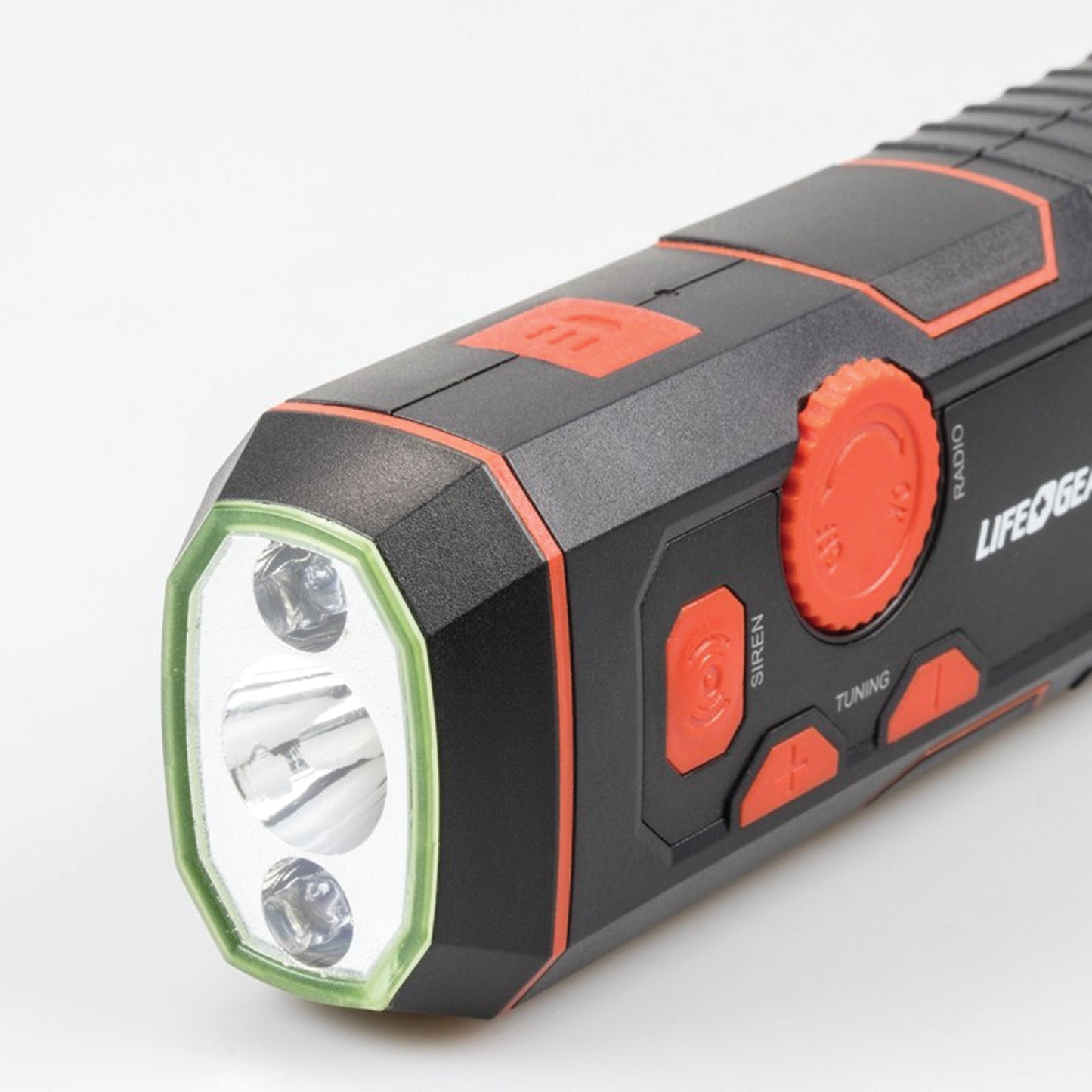 LifeGear 120-Lumen Stormproof USB Crank Flashlight & Radio