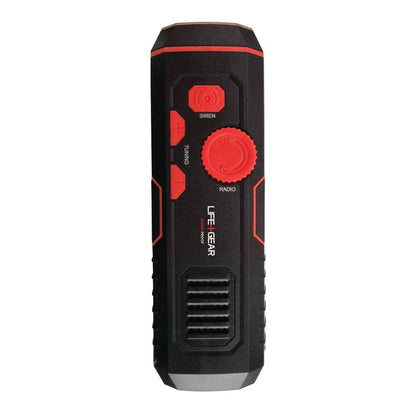 LifeGear 120-Lumen Stormproof USB Crank Flashlight & Radio