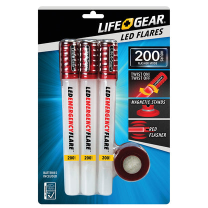 LifeGear LED Emergency Flares, 3 Pack