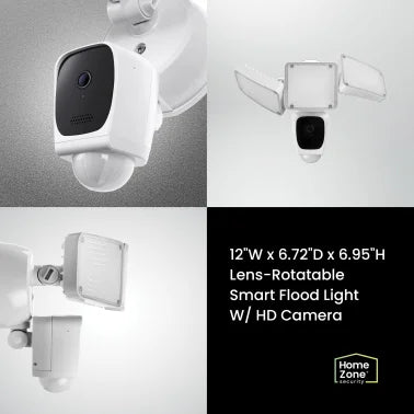 Home Zone Security® 1080p Full HD Triple-Head Smart Floodlight Camera