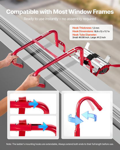 Fire Escape Ladder, 2-Story 13FT Retractable