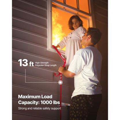 Fire Escape Ladder, 2-Story 13FT Retractable