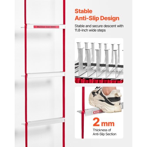 Fire Escape Ladder, 2-Story 13FT Retractable